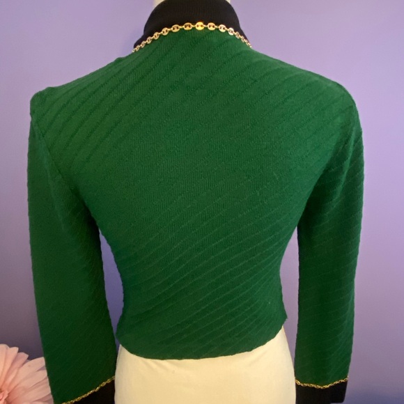 St John Collection Jacket sz
2 Green/Black Marie Grey Santana Knit Blazer - Picture 5 of 10